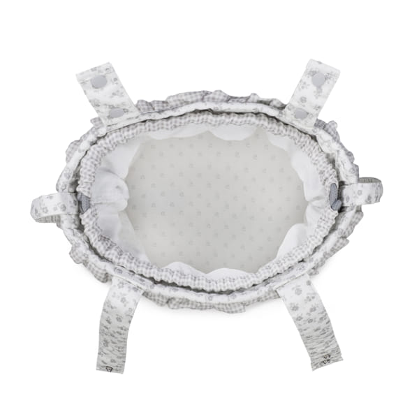 Bucket torba za kolica Little Bloom Flowers Siva