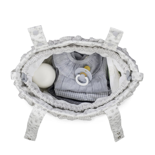 Bucket torba za kolica Little Bloom Flowers Siva