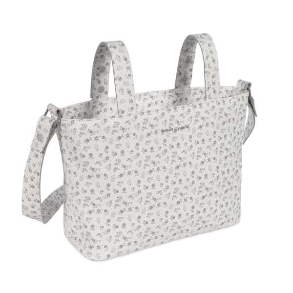 Crossbody torba za mame Little Bloom Flowers Siva