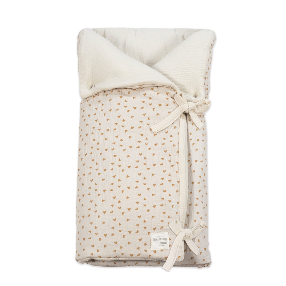 Gnijezdo za bebe/dekica Poppy Cinnamon Srca
