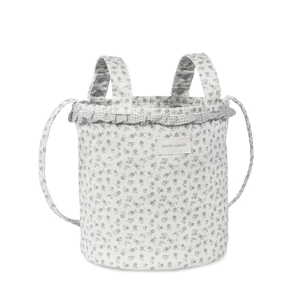 Bucket torba za kolica Little Bloom Flowers Siva