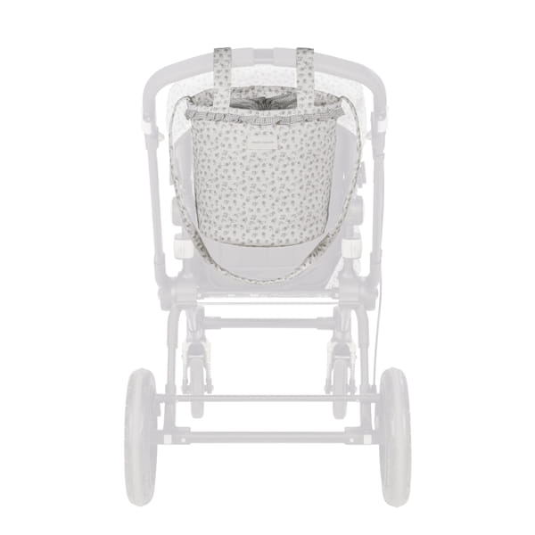 Bucket torba za kolica Little Bloom Flowers Siva