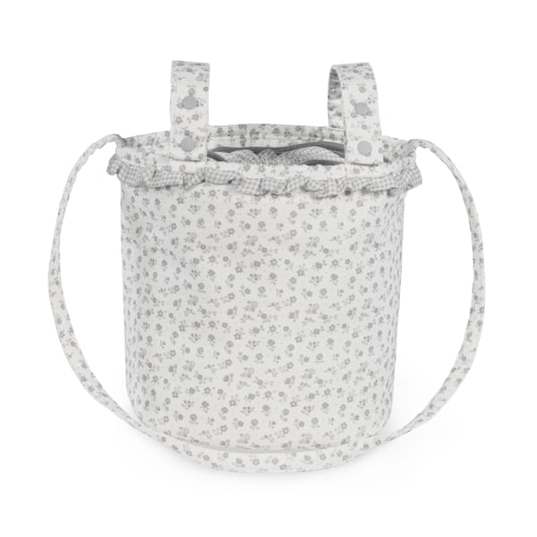Bucket torba za kolica Little Bloom Flowers Siva