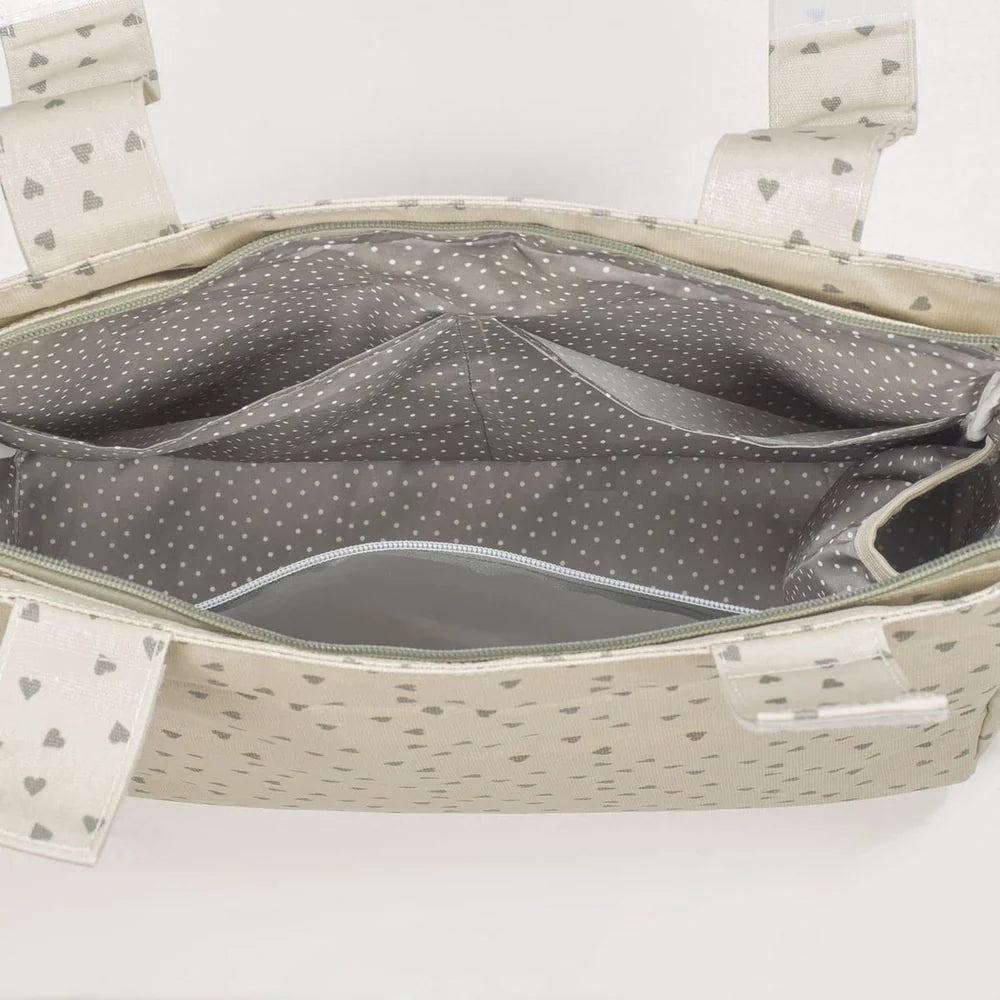 Walking Mum torba za prematanje i kolica Poppy Moss Srca Zelena