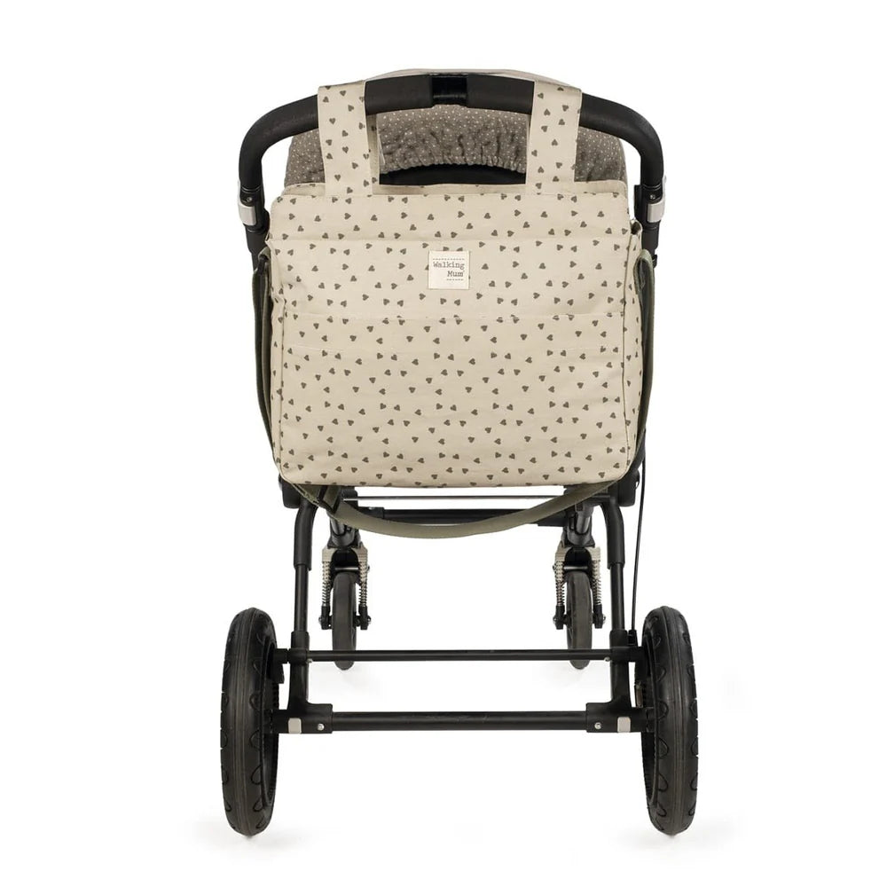 Walking Mum torba za prematanje i kolica Poppy Moss Srca Zelena