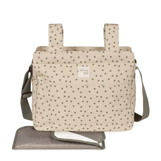 Walking Mum torba za prematanje i kolica Poppy Moss Srca Zelena