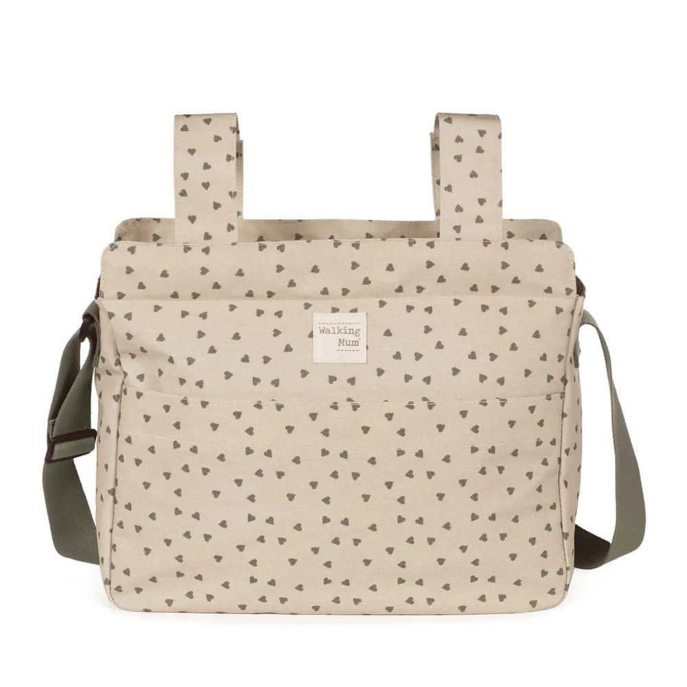Walking Mum torba za prematanje i kolica Poppy Moss Srca Zelena