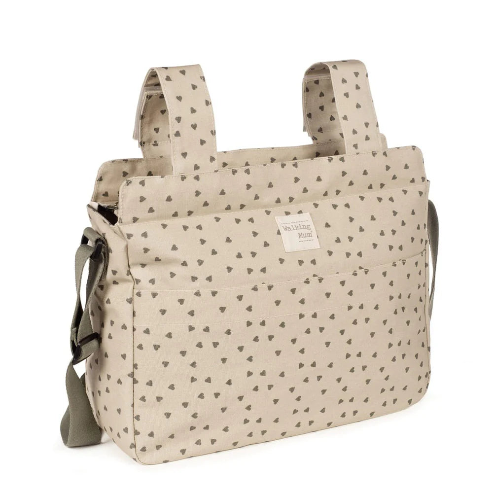 Walking Mum torba za prematanje i kolica Poppy Moss Srca Zelena
