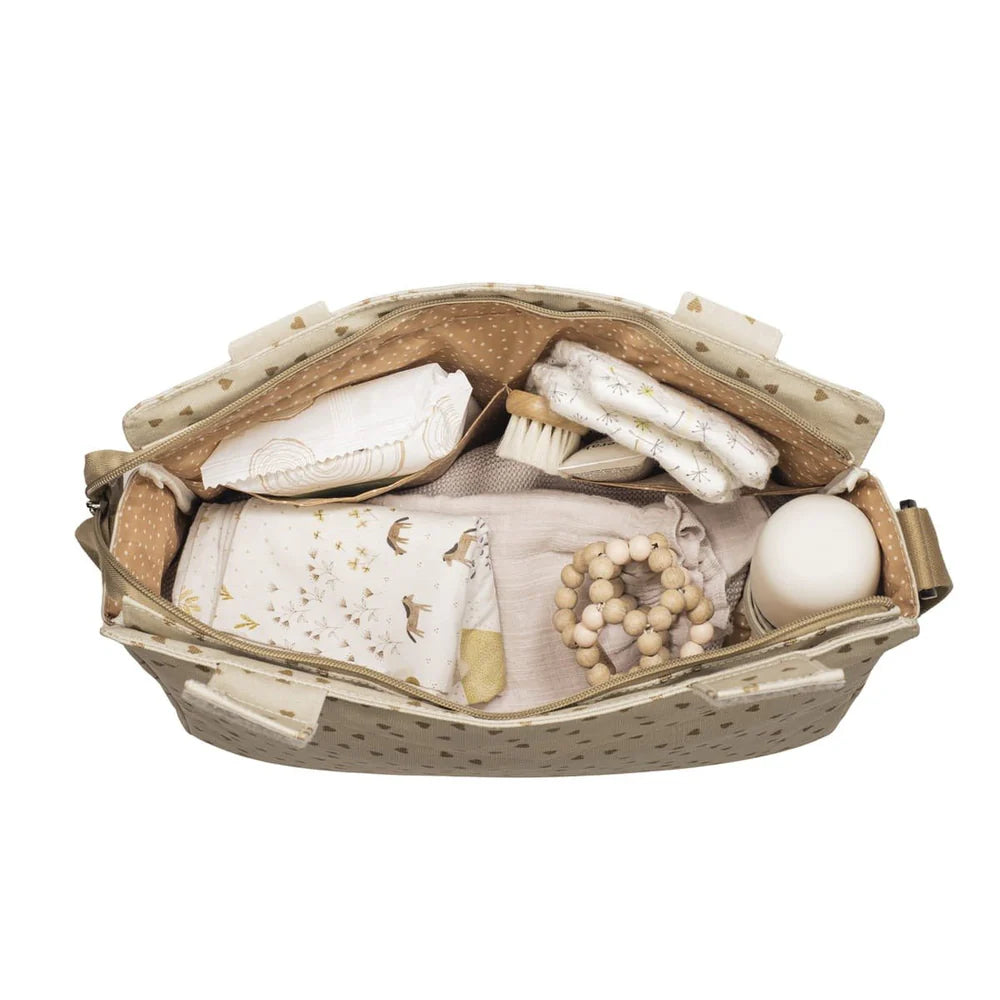 Walking Mum torba za prematanje i kolica Poppy Moss Srca Cinnamon